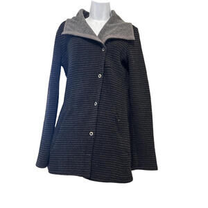 Prana sz S wool blend long grey stripe wool blend jacket #3208
